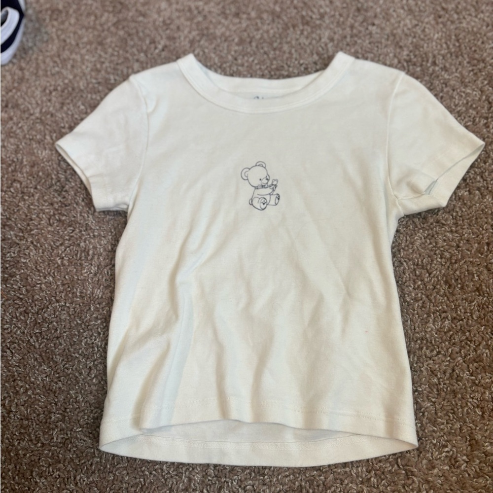 Brandy Melville  Short-Sleeve Tee with Bear Motif